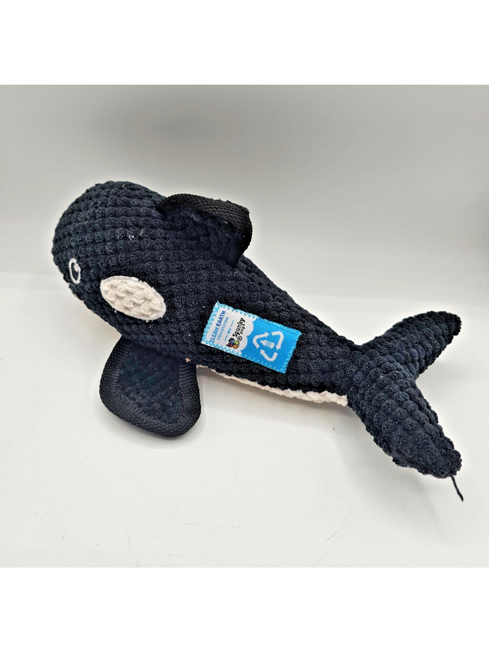 Spunky Pup Clean Earth recycled plush dog toy Orca Killer Whale